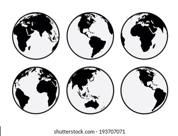 Similar Images, Stock Photos & Vectors of Set of globe earth icons