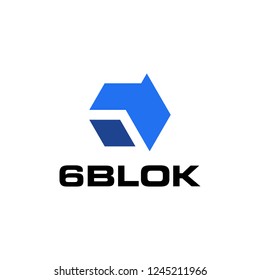 Six Block Cube Box Hexagon Logo Design Inspiration