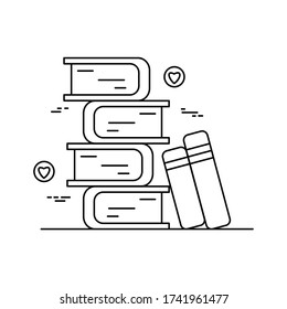 seis libros con dos diseños de esquema de concepto de amor