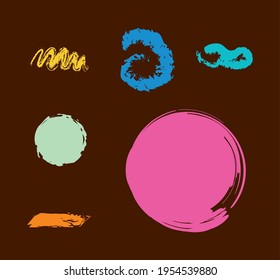 six brushes colors paint icons