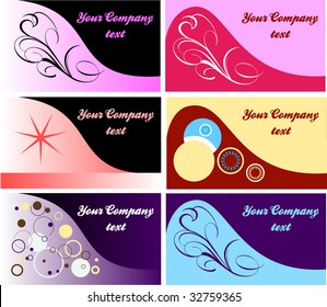 Six Business cards designs. Vector Illustration EPS file. SEE MY OTHER ILLUSTRATIONS!