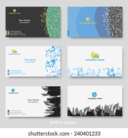 six business cards for your business - vector