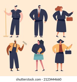 grupo de personajes de seis personas de negocios