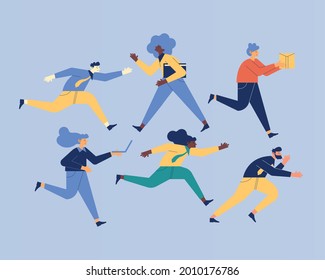 seis personajes de la fecha límite de la empresa