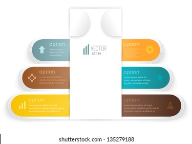 Six business tabs with different options and descriptions. White background