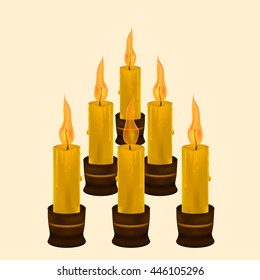 six candles for the holiday. 