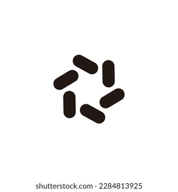 Six Capsules, round geometric symbol simple logo vector