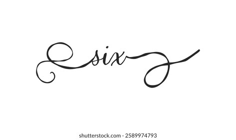 Six card. Hand drawn quote. Modern brush calligraphy. Isolated on white background
