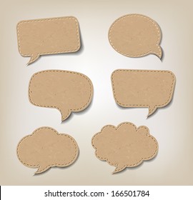 Six Cardboard Speech Bubbles for Web or Print.