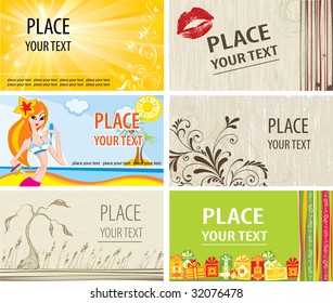 Six cards with text