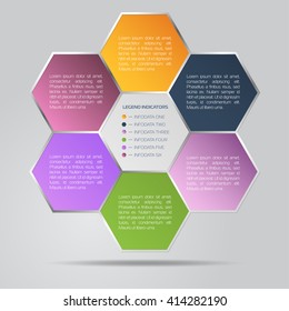 Six cases hezagon infografic