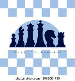 six chess game figures silhouettes