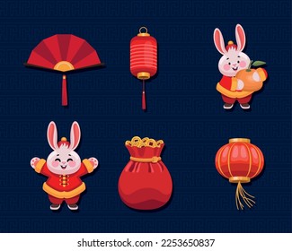 Sechs neue chinesische Jahresymbole