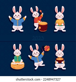 six chinese rabbits culture characters