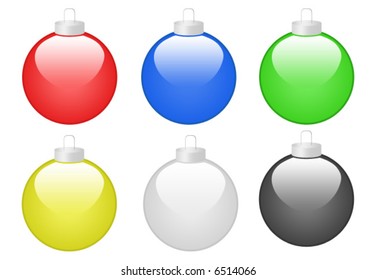 Six Christmas Baubles vector