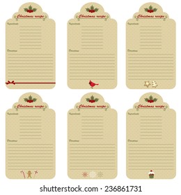 Six Christmas Festive Recipe Cards