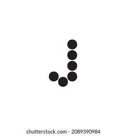 seis letras redondas J símbolo simple vector