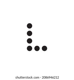 six circle letter L simple symbol logo vector