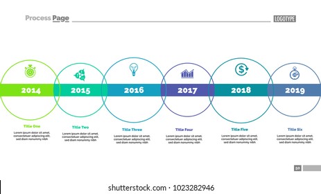 Six Circle Timeline Diagram Template