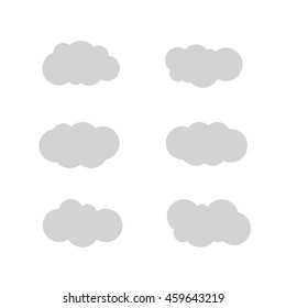 six clouds illustration isolated in a white background