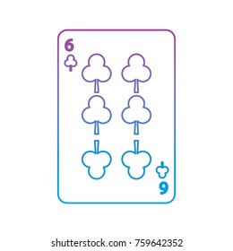 six of clover or clubs french playing cards related icon image 