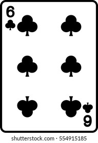 Six of Clubs playing card