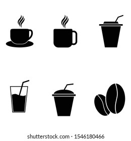 SIX COFFEE BLACK WEB ICONS SET