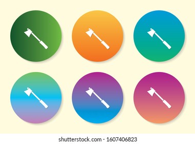 six color gradient icon design.