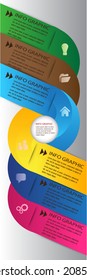 six color modern design roll template for website and graphic, icon. 