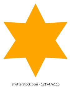 Six corner star icon on a white background. Isolated six corner star symbol with flat style.