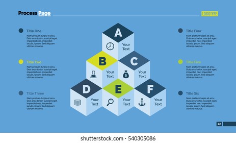 Six Cubes Pyramid Diagram Slide Template