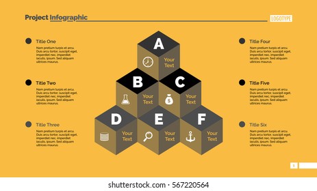 Six Cubes Pyramid Diagram Slide Template