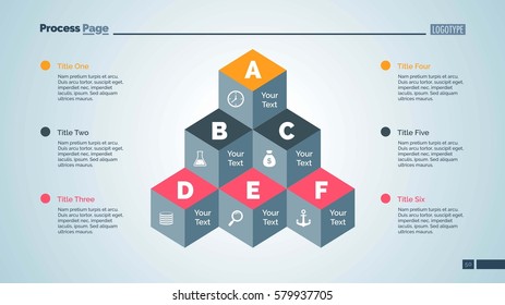 Six Cubes Pyramid Diagram Slide Template