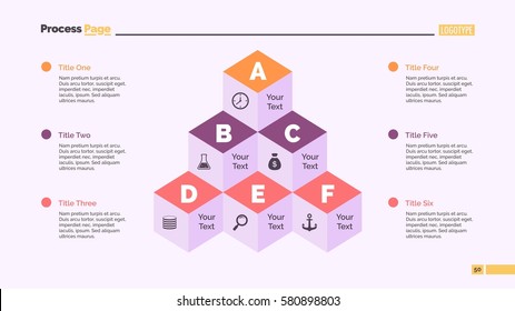 Six Cubes Pyramid Diagram Slide Template