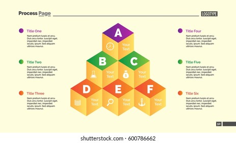 Six Cubes Pyramid Diagram Slide Template