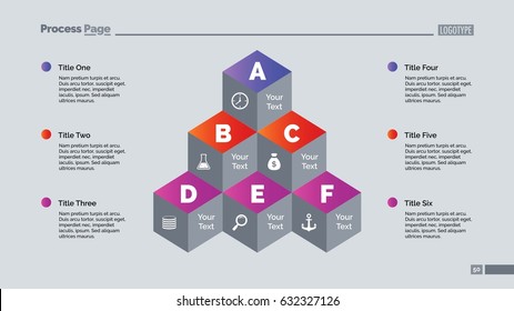 Six Cubes Pyramid Diagram Slide Template