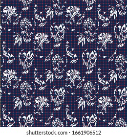 six cut simple plaid meter pattern consisting of traditional flower figures