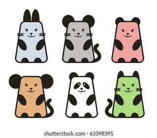 Six cute animals.