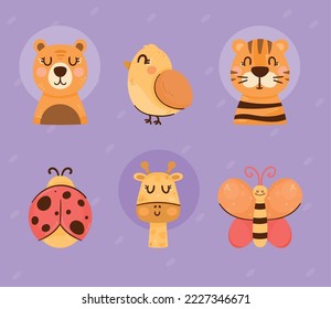 seis tiernos personajes