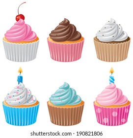 Six Delicious Cupcakes