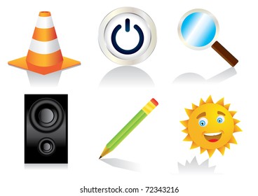 six detail icons vector eps8