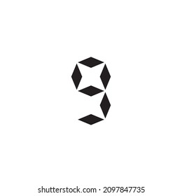 six diamond number 9 simple symbol logo vector
