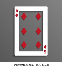 Six of Diamonds playing card