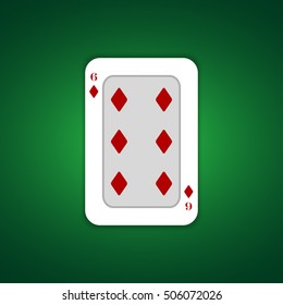 Six of diamonds playing card