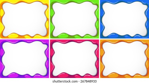 Seis bordes diferentes en muchos colores