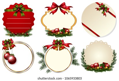 Six Different Christmas Note Template  illustration