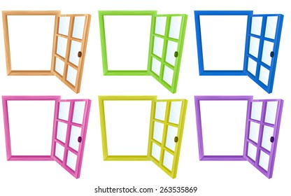 Six different designs of window frames