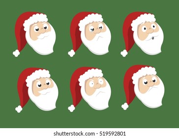Six different faces of the emotions Santa Claus goes through during holiday season