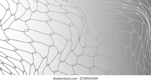 Sechs verschiedene Netzmuster. Seil Netz Vektor Silhouette. Fußball, Fußball, Volleyball, Tennis und Tennisnetz. Texturmuster des Fischers auf der Jagd nach Netzseilen