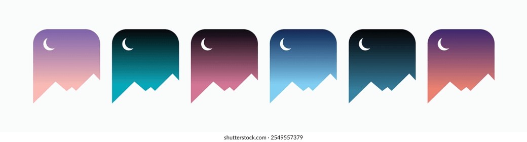 Six different sky gradient colors.